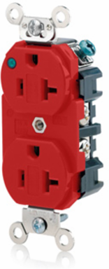 20 Amp Duplex Receptacle, Hospital Grade, Self-Grounding, NEMA 5-20R