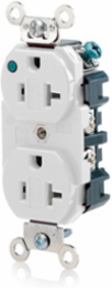20 Amp Duplex Receptacle, Hospital Grade, Self-Grounding, NEMA 5-20R