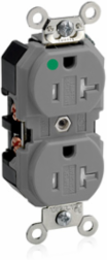 20 Amp Hospital Grade Duplex Receptacle, Tamper-Resistant, NEMA 5-20R, Self-Grounding
