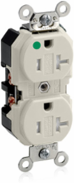 20 Amp Duplex Receptacle Outlet, Hospital Grade, Tamper-Resistant, Light Almond