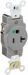 20 Amp Hospital Grade Single Receptacle Outlet, 125 Volt, NEMA 5-20R, Self-Grounding
