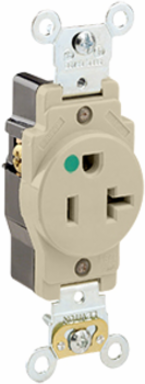 20 Amp Hospital Grade Single Receptacle Outlet, Nylon, Self-Grounding, 125 Volt