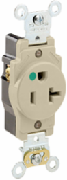 20 Amp Hospital Grade Single Receptacle Outlet, Nylon, Self-Grounding, 125 Volt