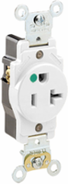 20 Amp Hospital Grade Single Receptacle Outlet, NEMA 5-20R, Self-Grounding, White