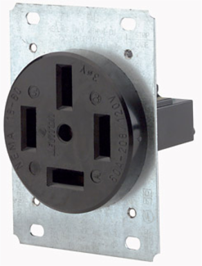 60 Amp Straight Blade Flush Mount Receptacle, NEMA 18-60R, 120/208 Volt