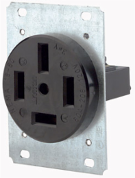 60 Amp Straight Blade Flush Mount Receptacle, NEMA 18-60R, 120/208 Volt