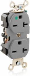 20 Amp Heavy-Duty Hospital Grade Duplex Receptacle, NEMA 6-20R, 250 Volt, Self-Grounding