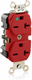 20 Amp Hospital Grade Duplex Receptacle, 250 Volt, Self-Grounding, NEMA 6-20R
