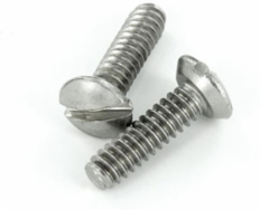 1/2 Inch Oval Head Milled Slot Wallplate Screw, 6-32 Thread, Stainless Steel