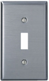 1-Gang Toggle Switch Wallplate, Standard Size, 430 Stainless Steel