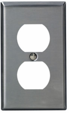 1-Gang Duplex Wallplate Standard Size 302 Stainless Steel Brushed Finish