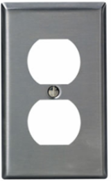 1-Gang Duplex Wallplate, Standard Size, 430 Stainless Steel