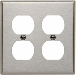 2-Gang Duplex Wallplate, Standard Size, 430 Stainless Steel