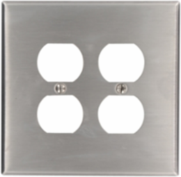 Oversized 2-Gang Duplex Wallplate, Magnetic 430 Stainless Steel
