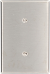 1-Gang Oversized Blank Wallplate, 302 Stainless Steel, Strap Mount