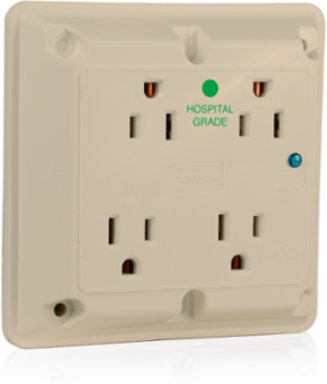15 Amp 125 Volt Surge Protected Quadruplex Receptacle, Heavy Duty Hospital Grade