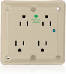 15 Amp 125 Volt Surge Protected Quadruplex Receptacle, Heavy Duty Hospital Grade