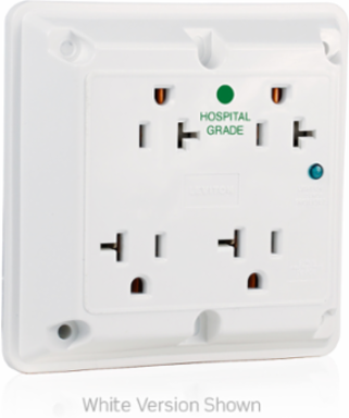 Surge Protected Quadruplex Receptacle, 20 Amp, 125 Volt, Heavy-Duty Hospital Grade