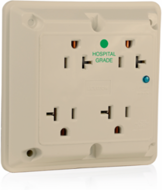 Surge Protected Quadruplex Receptacle, 20 Amp, 125 Volt, Heavy-Duty Hospital Grade