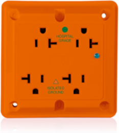 Surge Protected Hospital Grade Quadruplex Receptacle, 20 Amp, 125 Volt, Orange