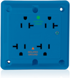 20 Amp Surge Protected Quadruplex Receptacle, Heavy Duty Hospital Grade, 125 Volt