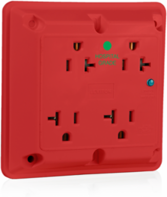 Heavy Duty Hospital Grade 20 Amp Surge Protected Quadruplex Receptacle, 125 Volt