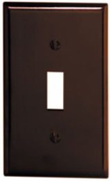 1-Gang Toggle Switch Wallplate, Standard Size, Thermoset Plastic, Brown