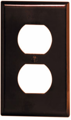 1-Gang Duplex Outlet Wallplate, Standard Size, Thermoset Plastic, Brown