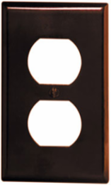 1-Gang Duplex Outlet Wallplate, Standard Size, Thermoset Plastic, Brown