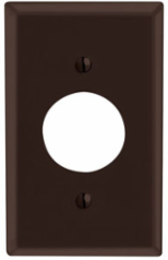 1-Gang Standard Wallplate, 1.406 Inch Hole, Thermoset Plastic, Brown