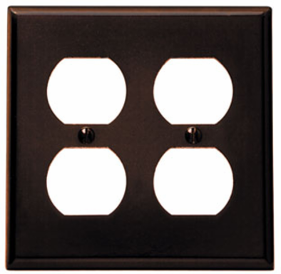 2-Gang Duplex Wallplate, Standard Size, Thermoset Plastic, Brown