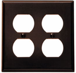 2-Gang Duplex Wallplate, Standard Size, Thermoset Plastic, Brown