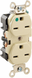 15 Amp Duplex Receptacle Outlet, Heavy-Duty Hospital Grade, 250 Volt, Self-Grounding