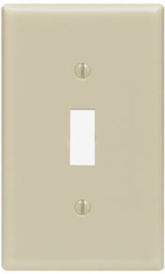 1-Gang Toggle Switch Wallplate, Standard Size, Thermoset Plastic, Ivory