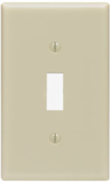 1-Gang Toggle Switch Wallplate, Standard Size, Thermoset Plastic, Ivory