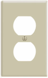1-Gang Duplex Wallplate, Standard Size, Thermoset Plastic, Ivory