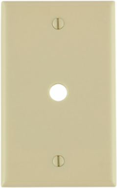 1-Gang 406 Inch Hole Device Telephone/Cable Wallplate, Standard Size, Ivory