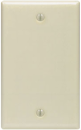 1-Gang Blank Wallplate, Standard Size, Ivory, Thermoset Plastic