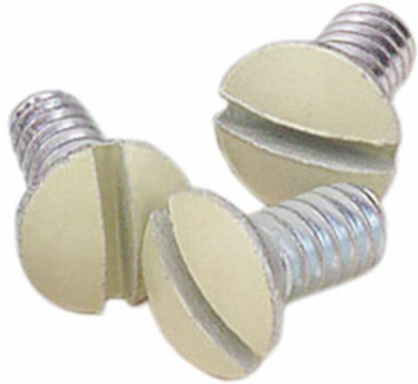 7/8 Inch Replacement Wallplate Screws, 6-32 Thread, Oval Head, Ivory