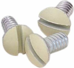 7/8 Inch Replacement Wallplate Screws, 6-32 Thread, Oval Head, Ivory