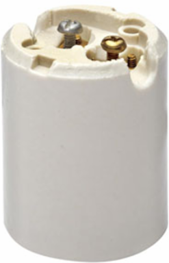 Mogul Base Keyless Incandescent Lampholder, Glazed Porcelain, Single Circuit