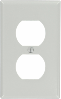 1-Gang Duplex Outlet Wallplate Standard Size Thermoset Plastic Gray