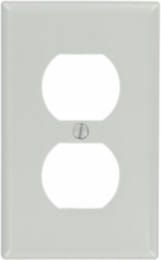 1-Gang Duplex Outlet Wallplate Standard Size Thermoset Plastic Gray
