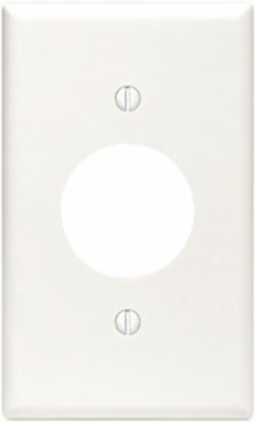 1-Gang 1.406 Inch Outlet Wallplate, Standard Size, Thermoset Plastic, White