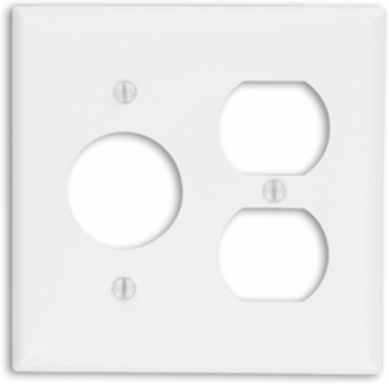 2-Gang Combination Wallplate, Standard Size, Painted Metal, UL/CSA Certified