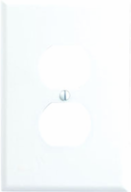 Oversized 1-Gang Duplex Outlet Wallplate, Thermoset Plastic, White
