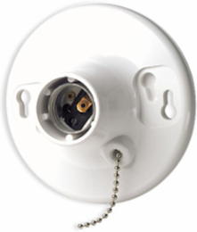 Incandescent Lampholder with Pull Chain, 600W/250V, Medium Base, 3-1/4 or 4 Inch