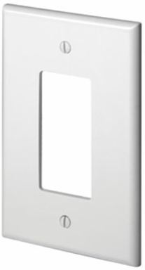 1-Gang Oversized Decora Wallplate, Thermoset Plastic, White