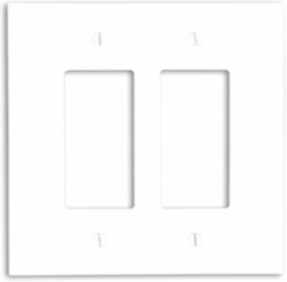 2-Gang Oversized Decora Wallplate, Thermoset Plastic, White