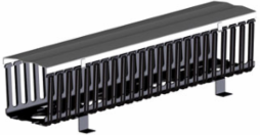 Vertical Cable Management System, 8 Inch Channel x 80 Inch Long, Black Covers